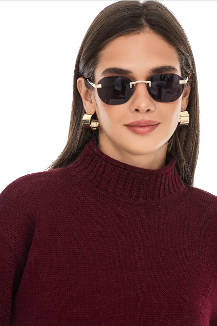 Strickpullover aus Wolle in Bordeux