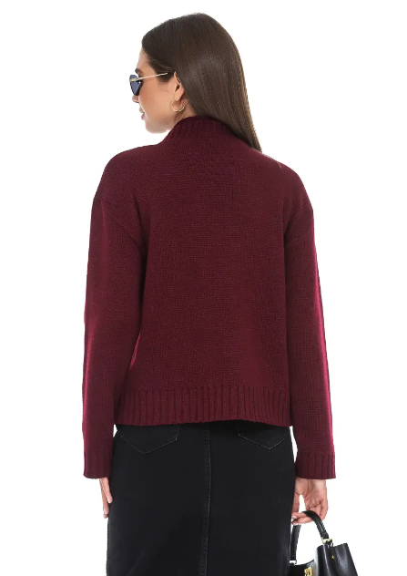 Strickpullover aus Wolle in Bordeux