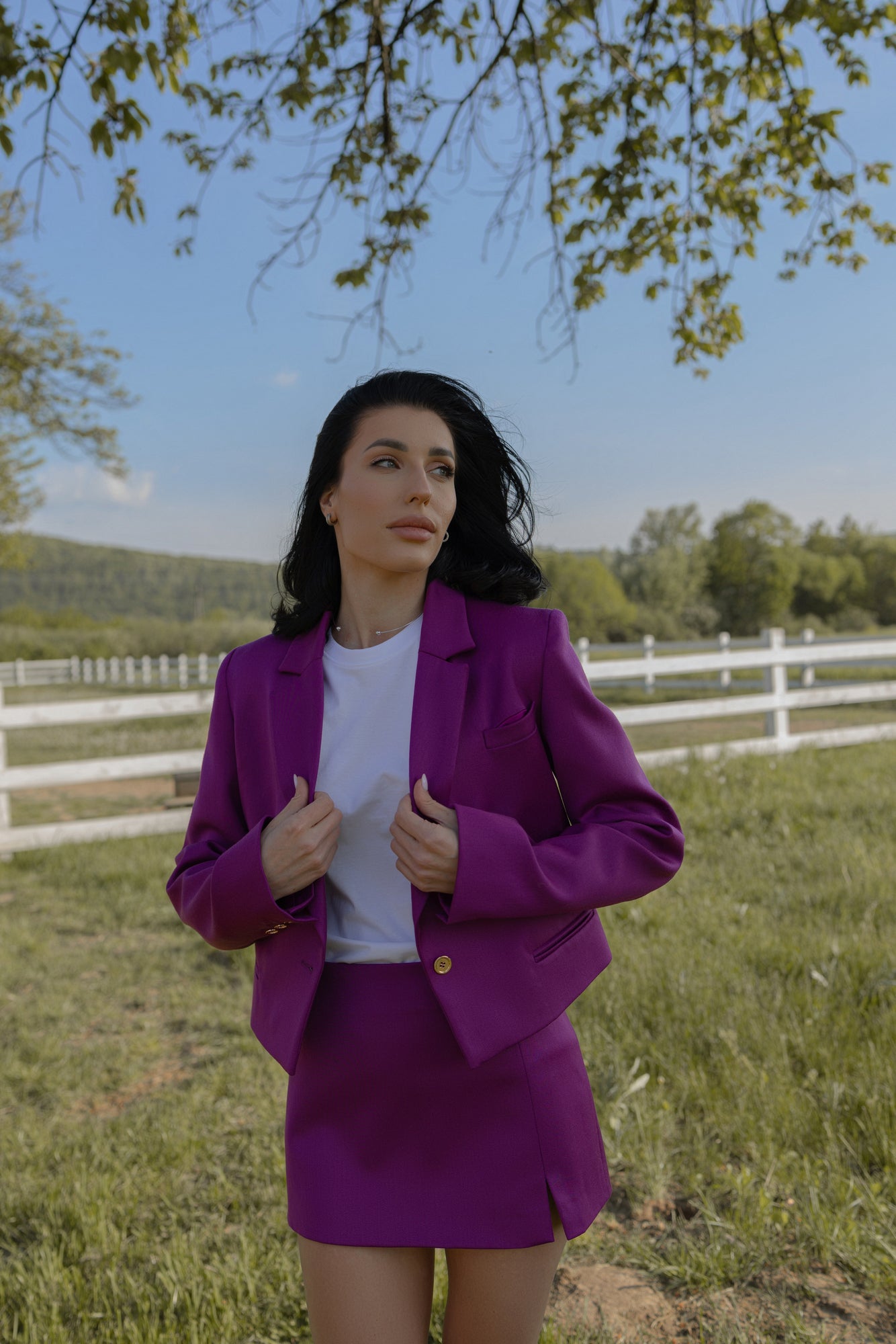 Kurzer Blazer in Fuchsia-Farbe