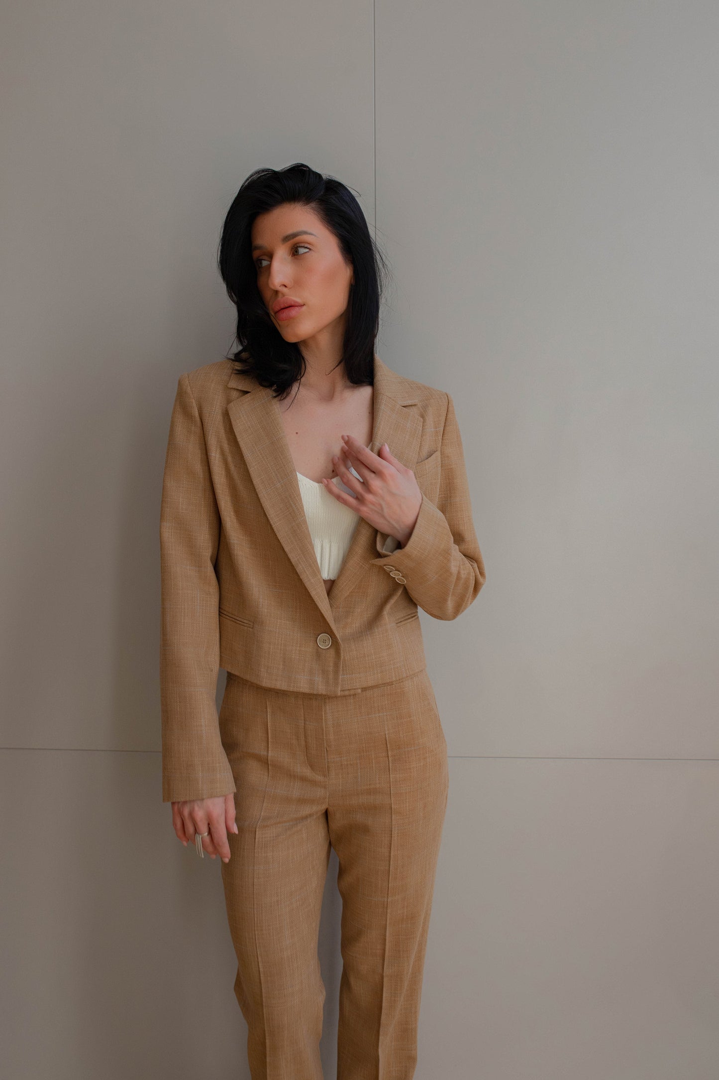 Kurzer Blazer in Beige