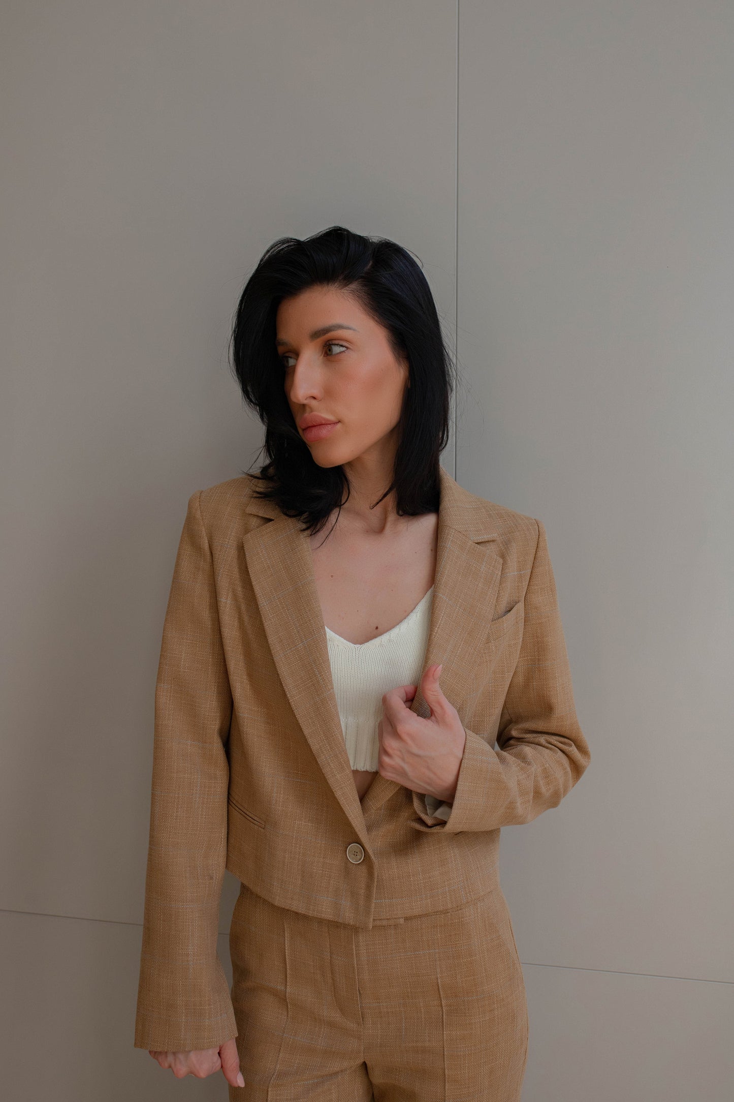Kurzer Blazer in Beige