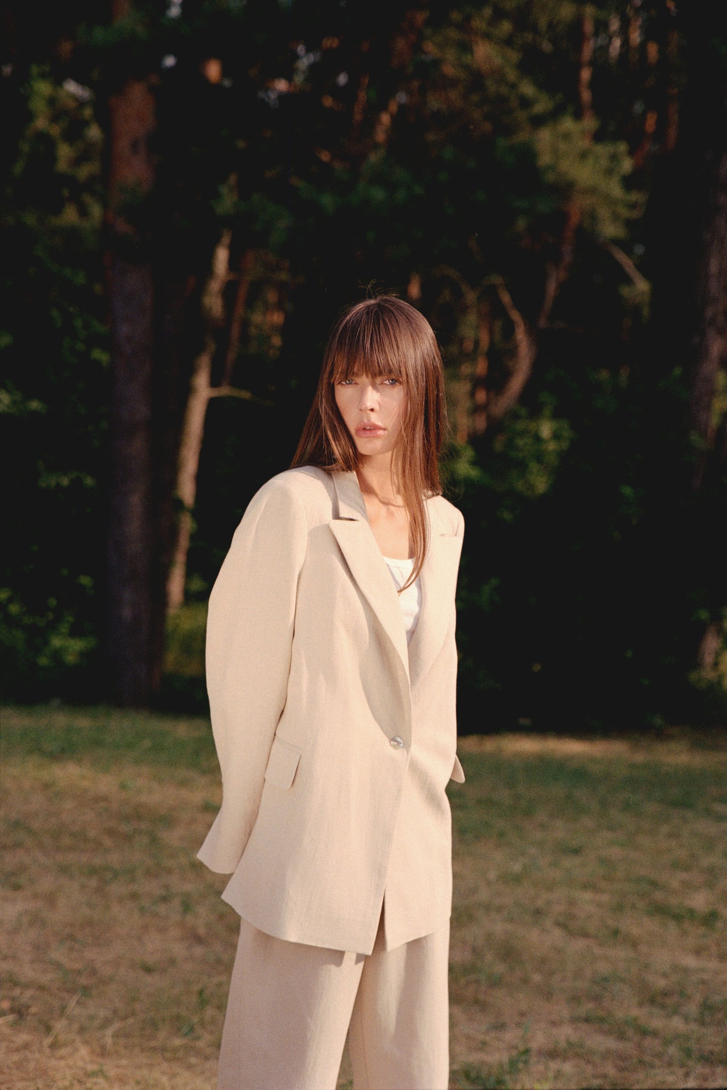 Oversize Blazer in lässiger Passform in Beige