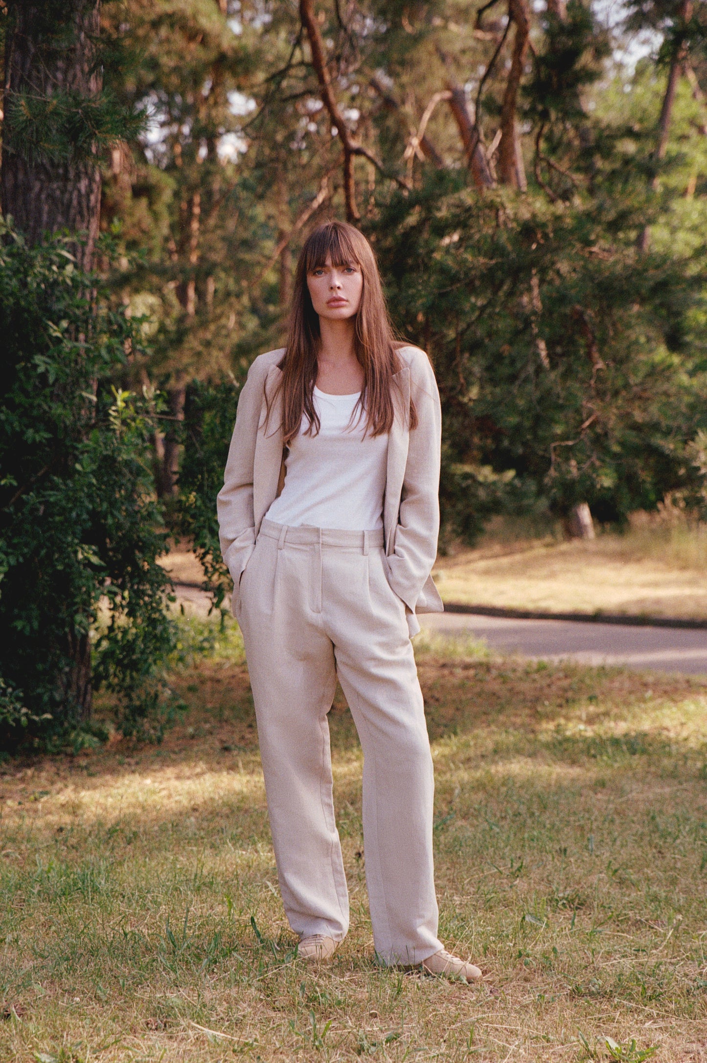 Oversize Blazer in lässiger Passform in Beige
