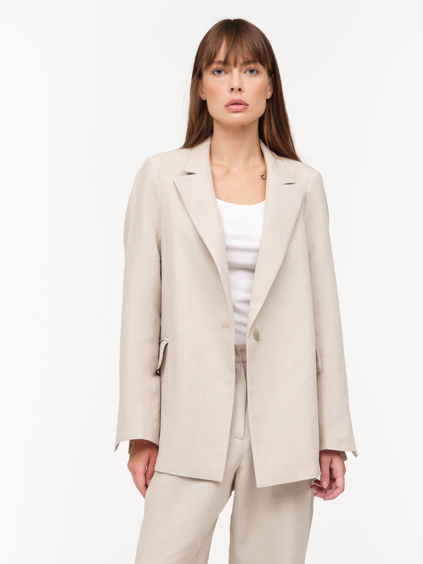 Oversize Blazer in lässiger Passform in Beige
