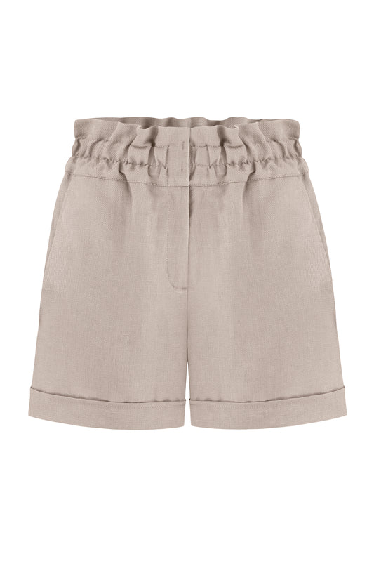 Kurze Shorts aus Leinen-Baumwoll-Mix