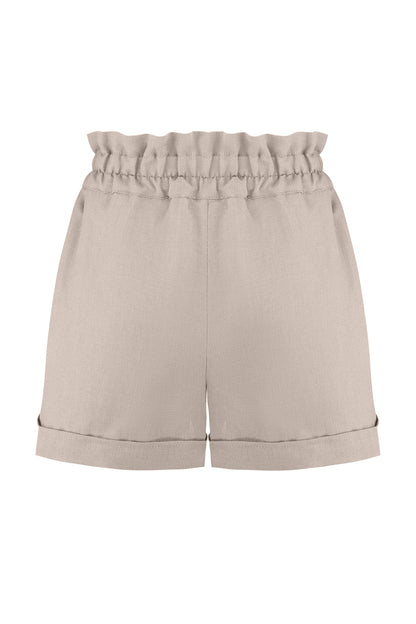 Kurze Shorts aus Leinen-Baumwoll-Mix